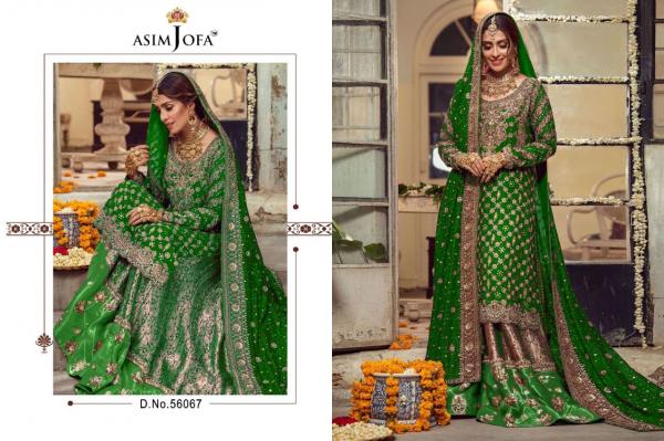 Asim Jofa 56067(Green) Georgette Designer Pakistani Suit